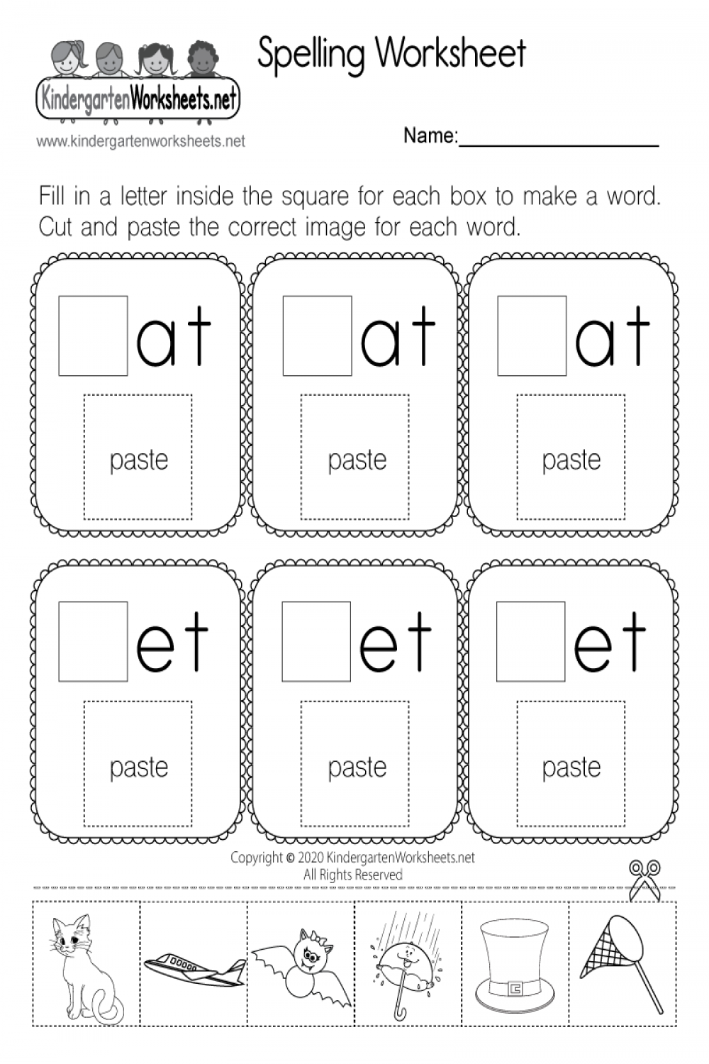 Free Printable Spelling Three Letter Words Worksheet