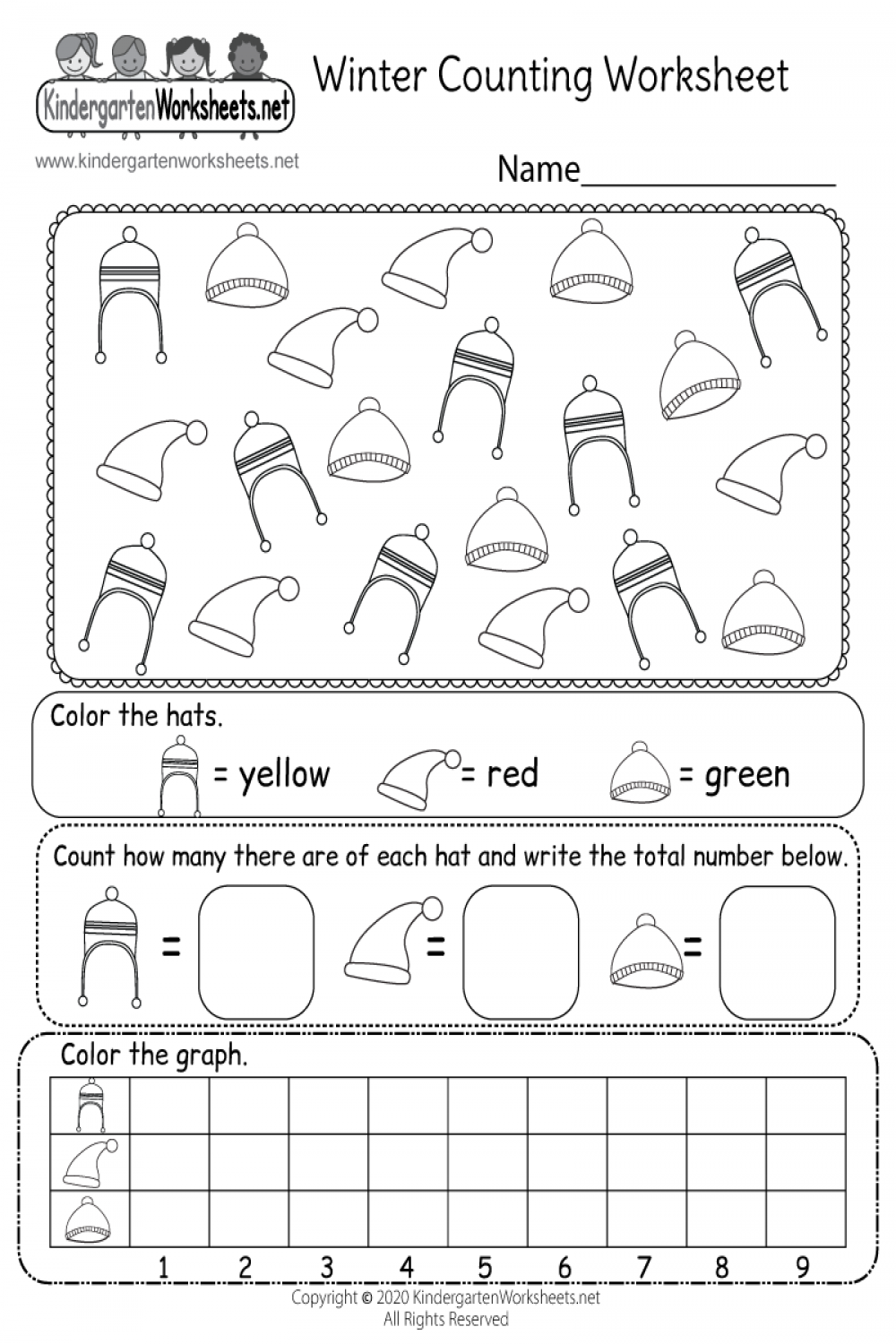 Free Printable Winter Counting Worksheet