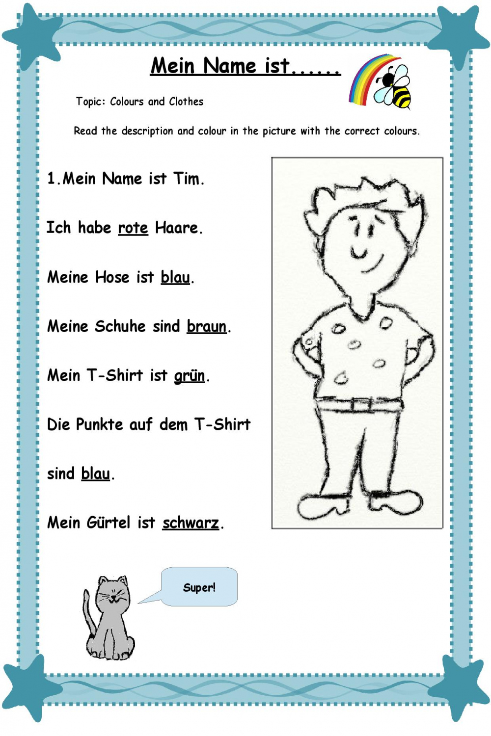 German worksheets for Kids - Printouts - BeeGerman