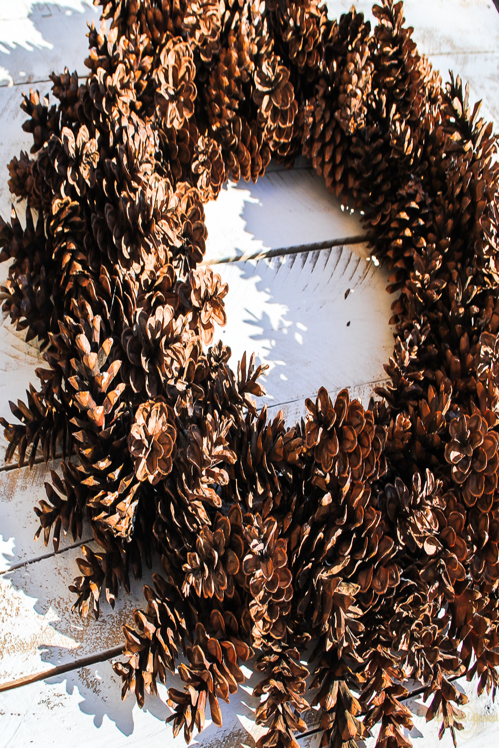 Giant Pine Cone Christmas Wreath - Upright and Caffeinated