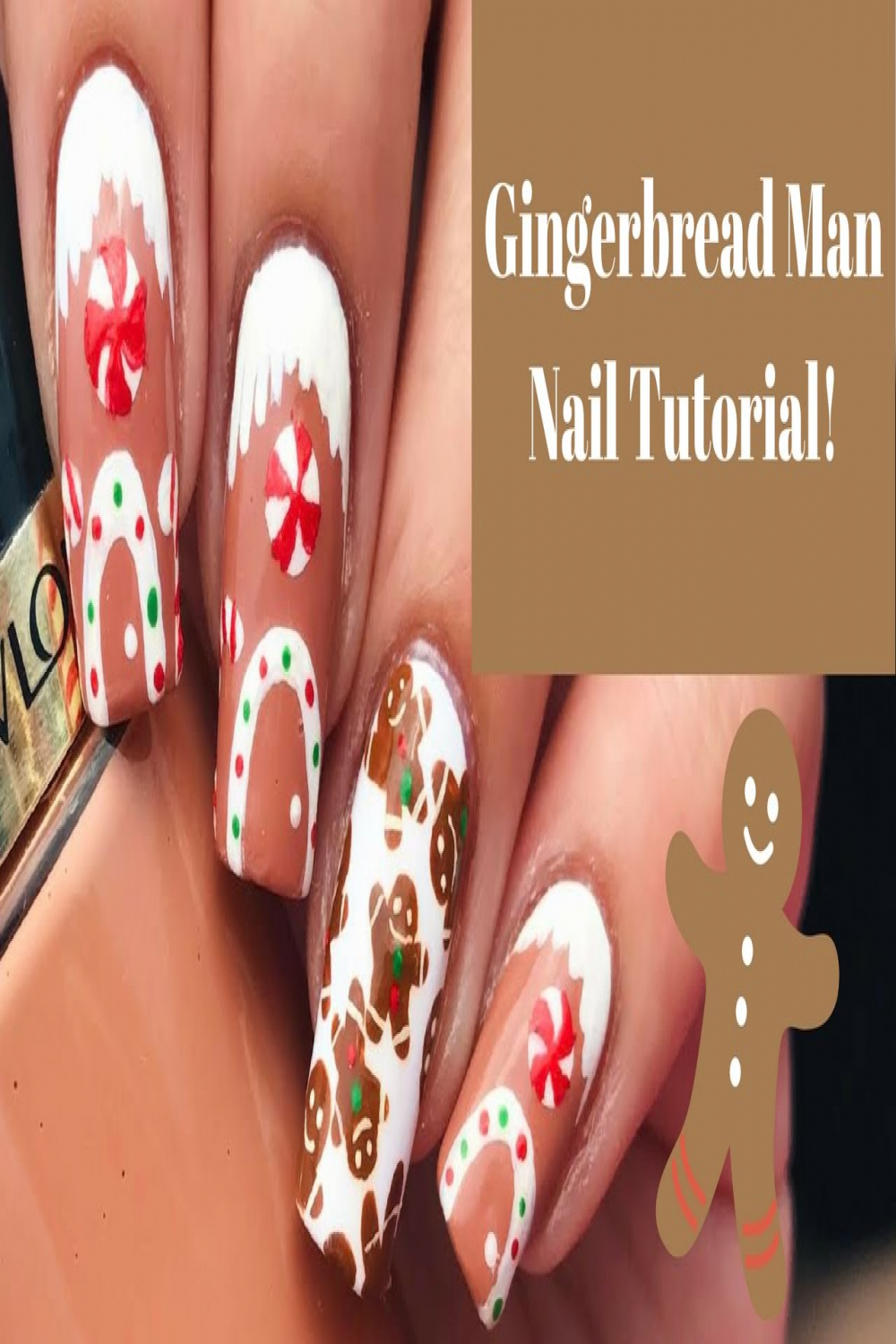 Gingerbread Man Nail Tutorial  Day  of my  days of Christmas!