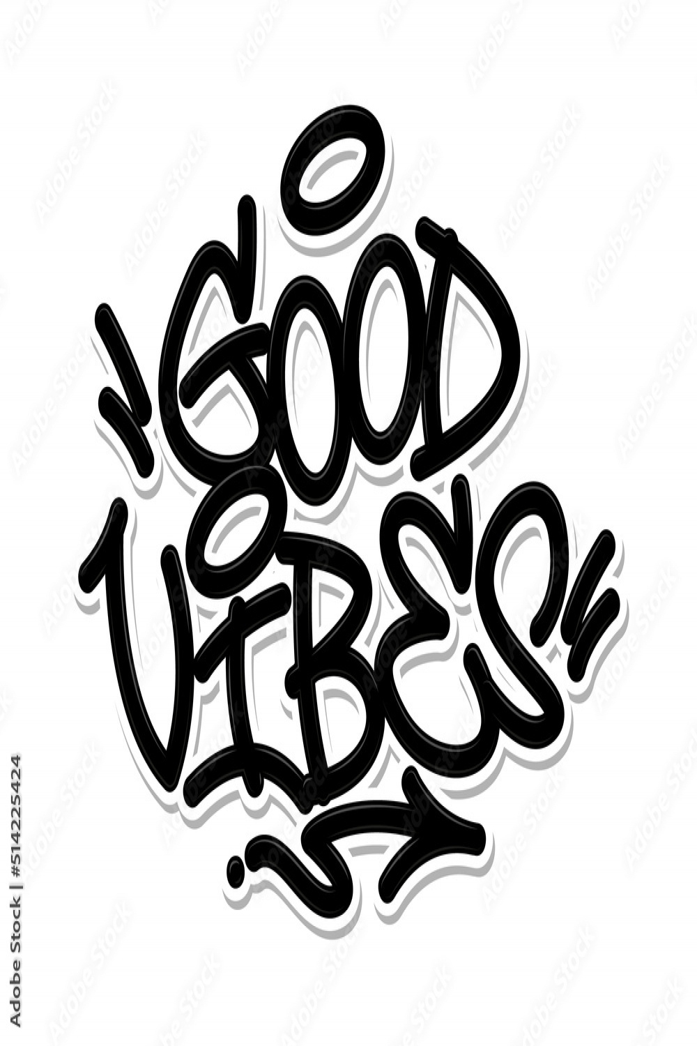 Good vibes tag graffiti style label lettering