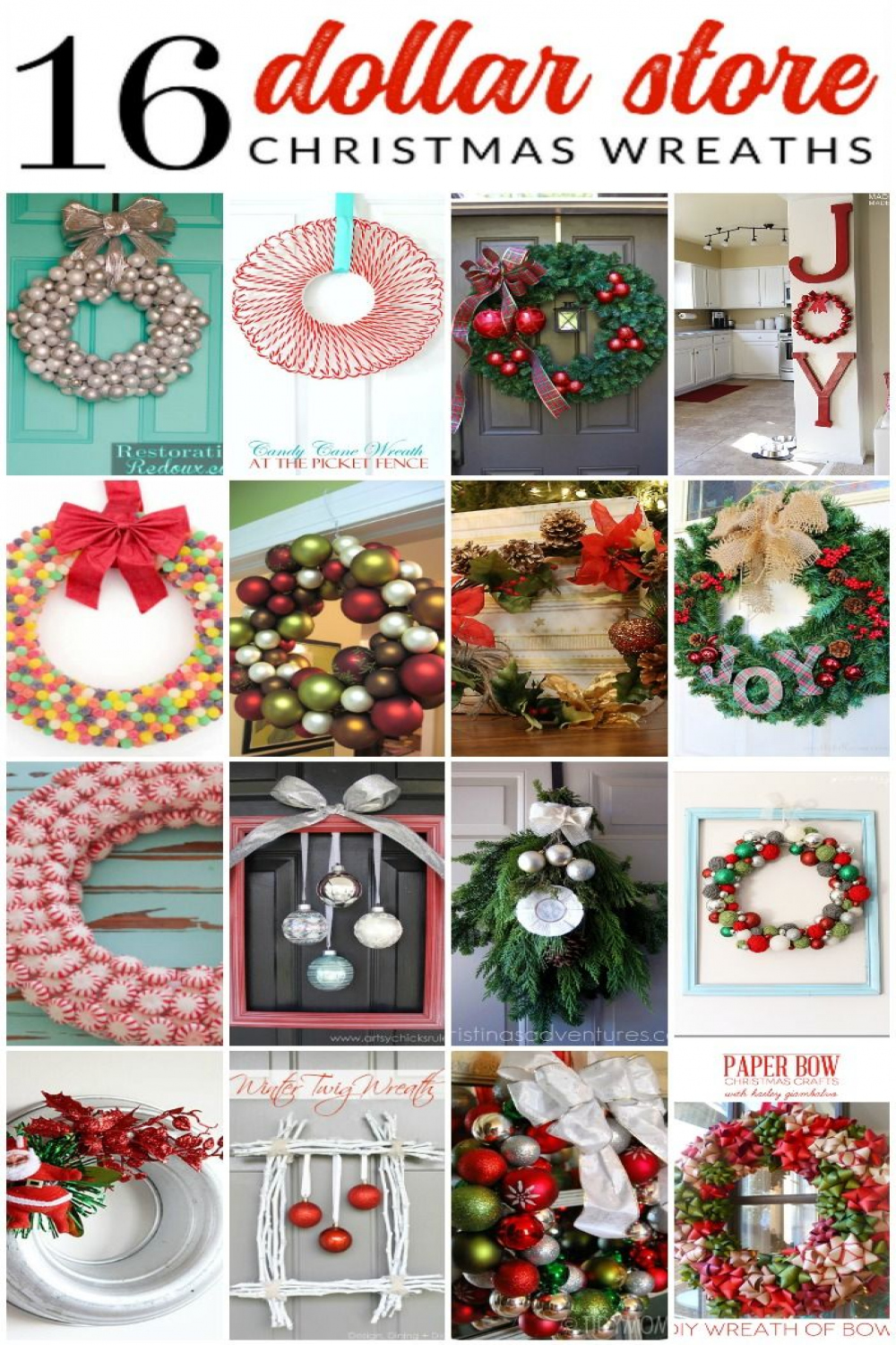 Gorgeous Dollar Store Christmas Wreaths  Dollar store