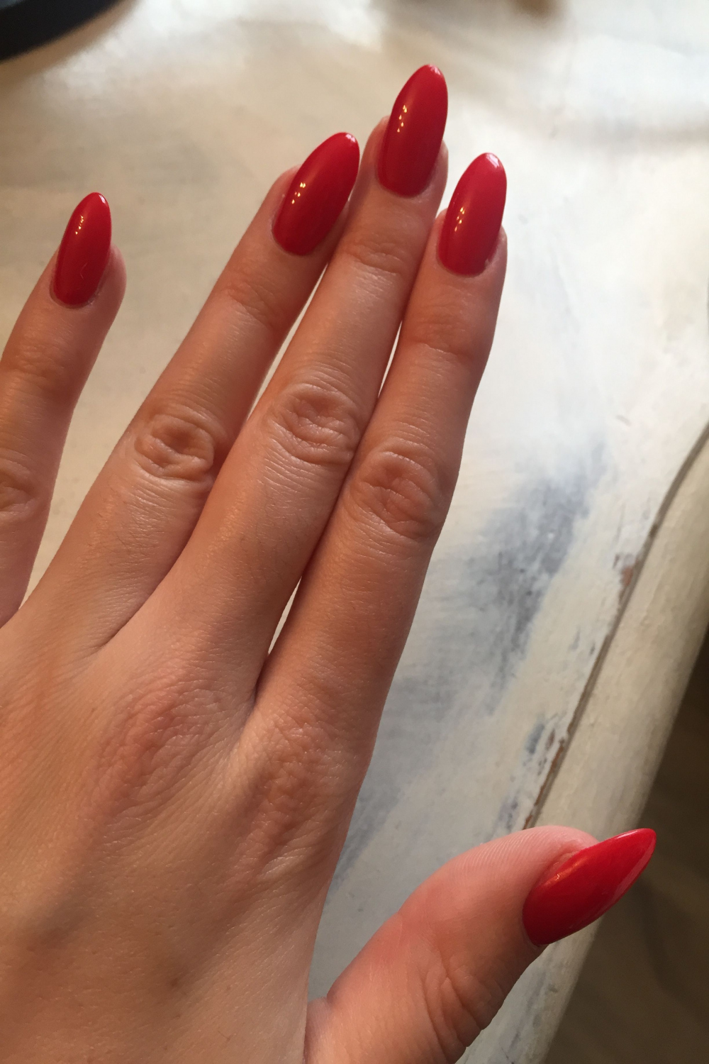 Gorgeous red almond shaped nails  Red nails, Almond nails, Almond