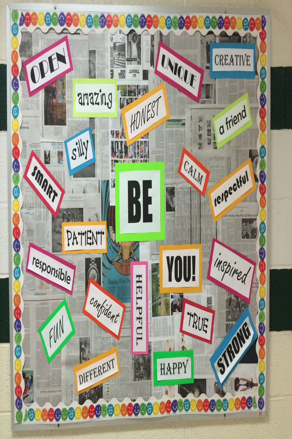 Great bulletin board to enhance positivity at school! Love the