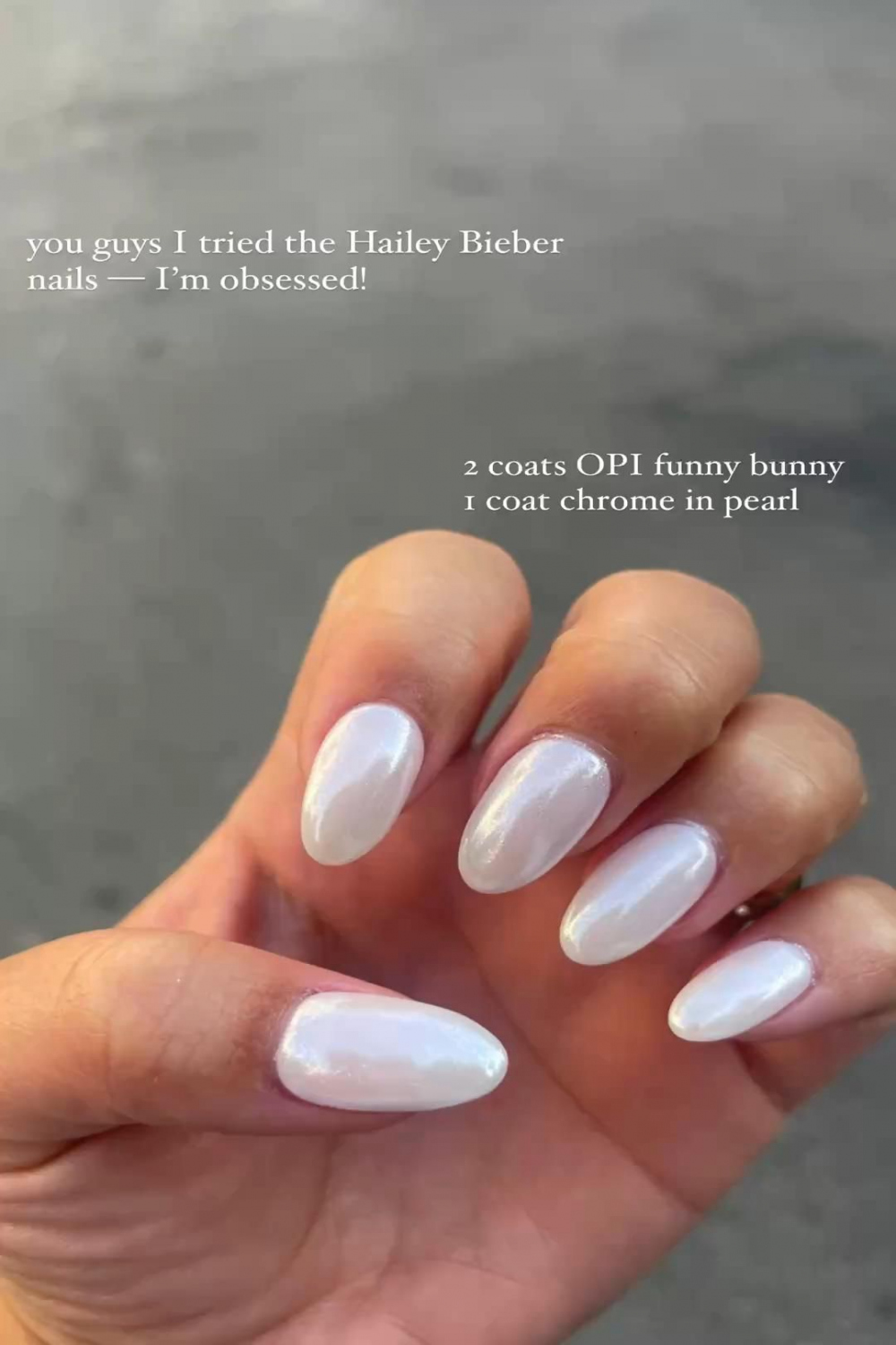 Hailey Bieber Nails 🤍✨  Bridesmaids nails, Nail colors, Acrylic