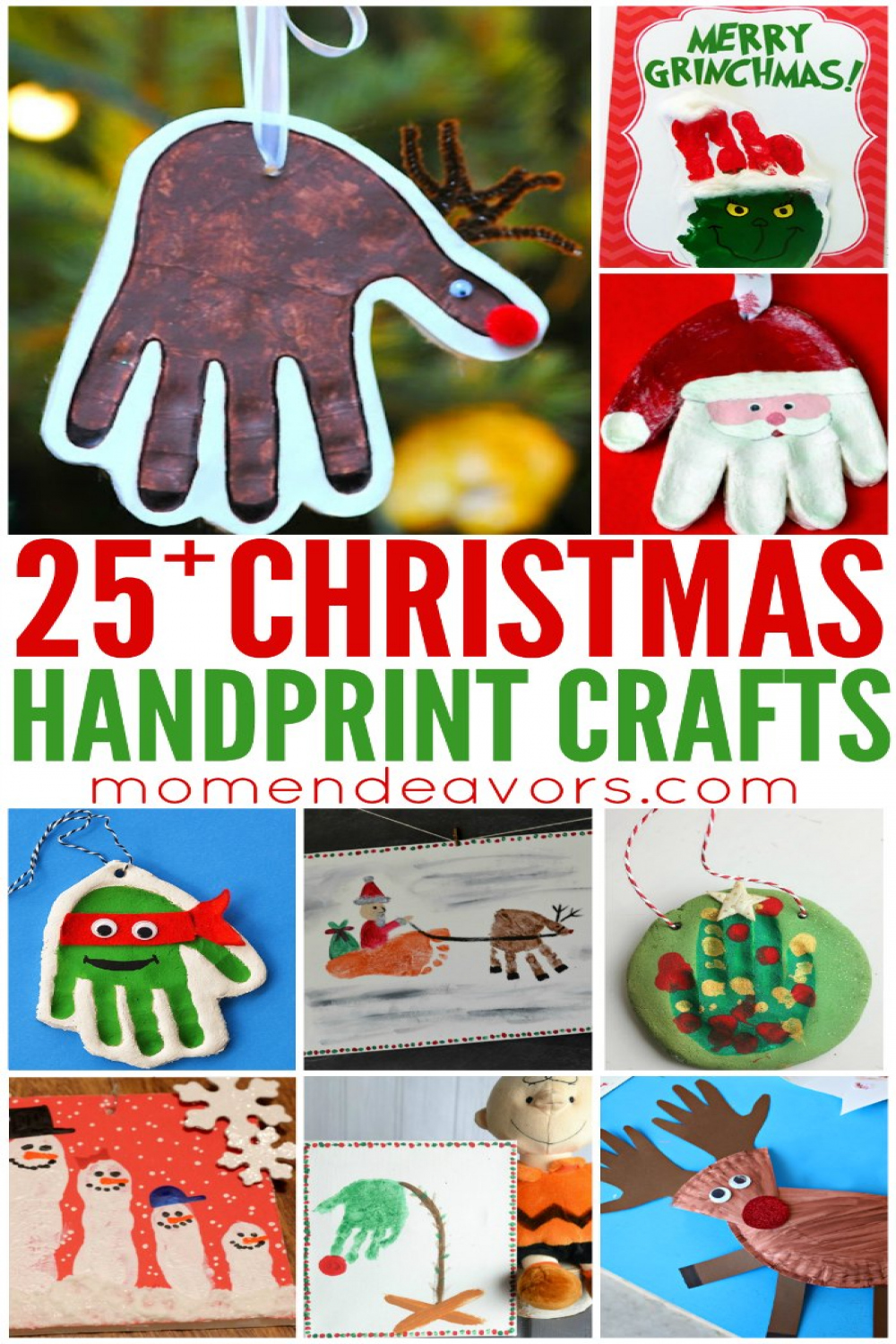 + Handprint Christmas Crafts - Mom Endeavors