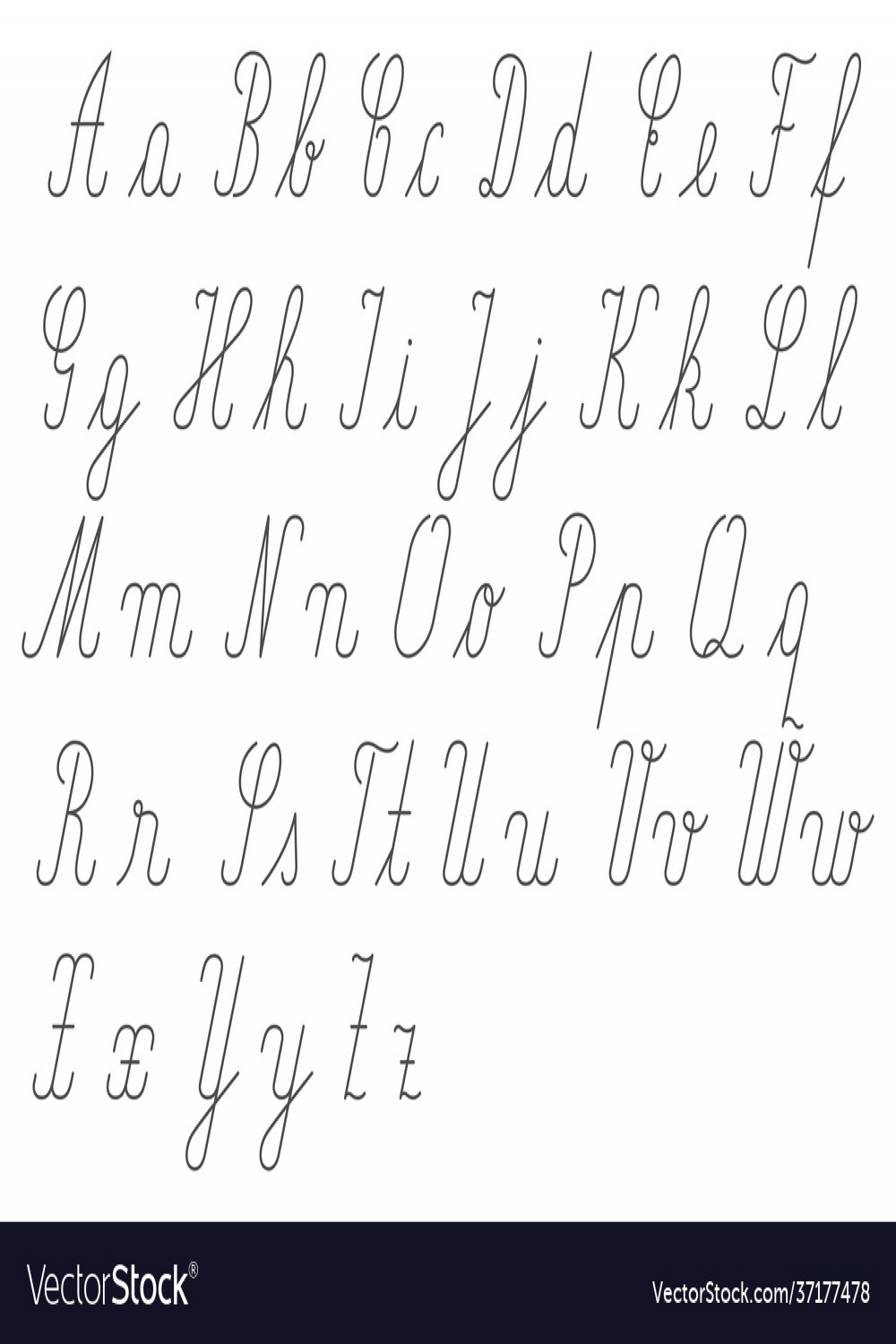 Handwritten alphabet small and big letter Vector Image