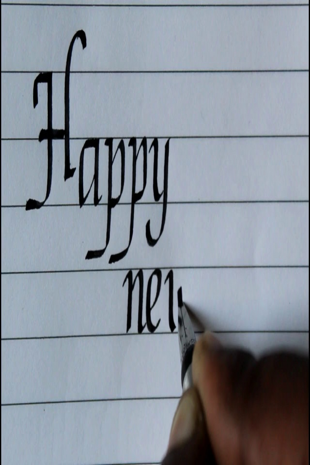 HAPPY NEW YEAR   How to write happy new year   handwriting