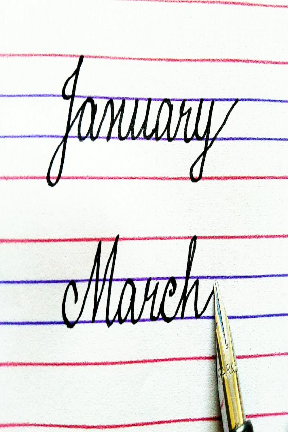 How to write Months of the year with Spellings, Cursive, UKG CBSE ICSE ,  January February