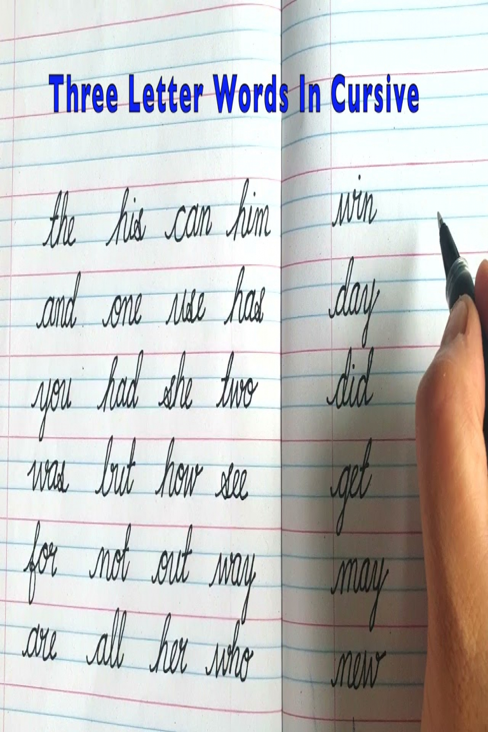 How to write three letter words in cursive  cursive writing practice    letter words in cursive