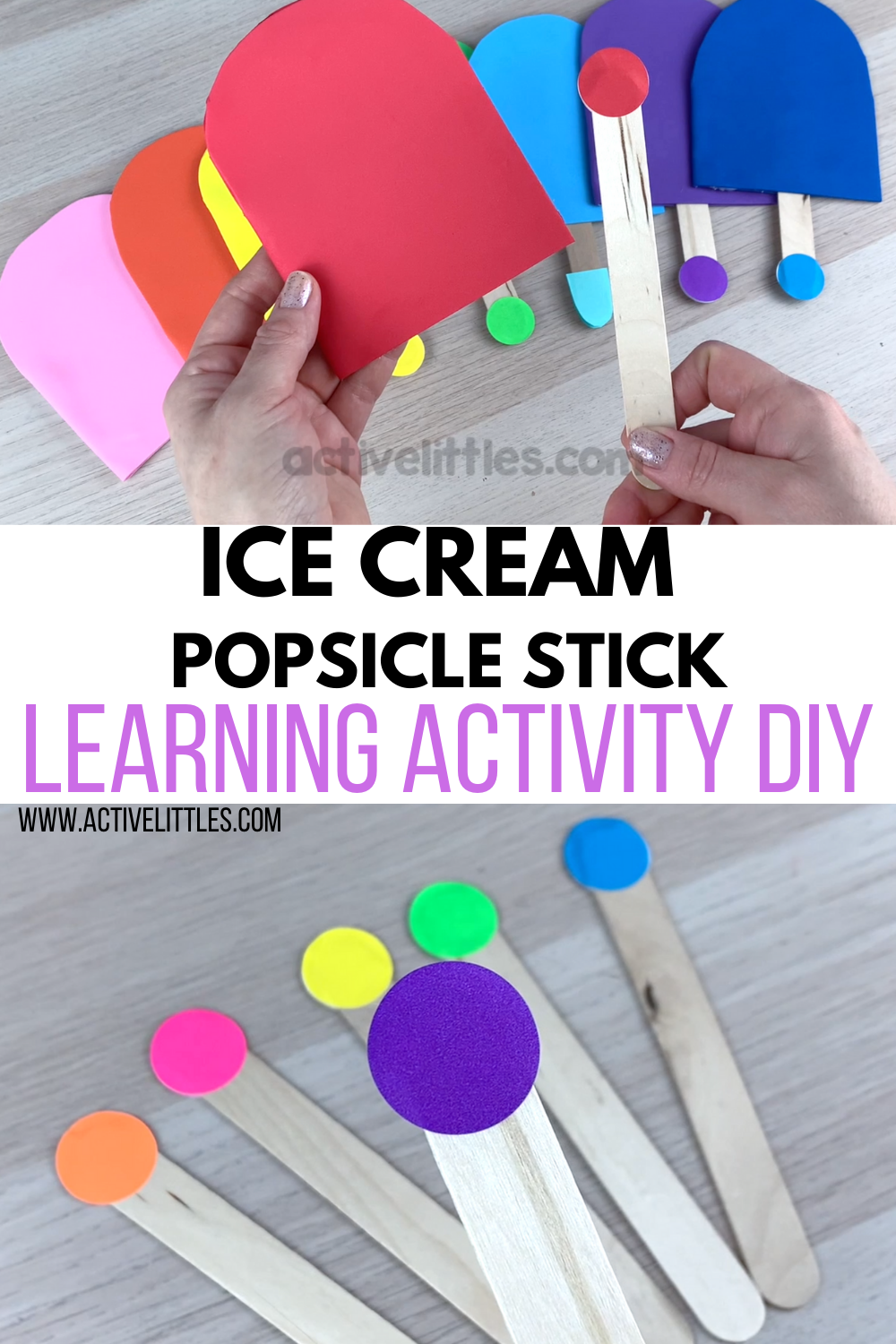 Ice Cream Popsicle Stick Learning Activity DIY - Active Littles