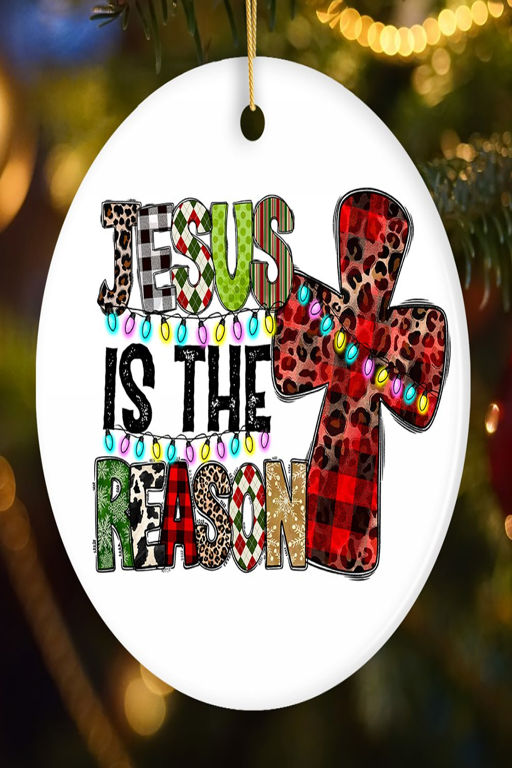 Jesus Is The Reason Holy Nativity Christmas Ornament - Religious