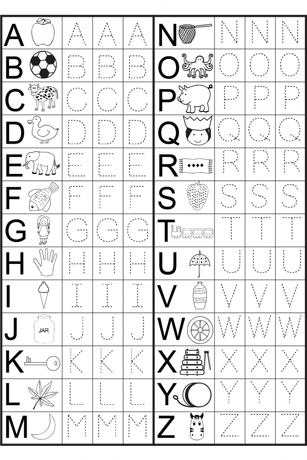 Kindergarten Alphabet Worksheets Printable  Activity Shelter