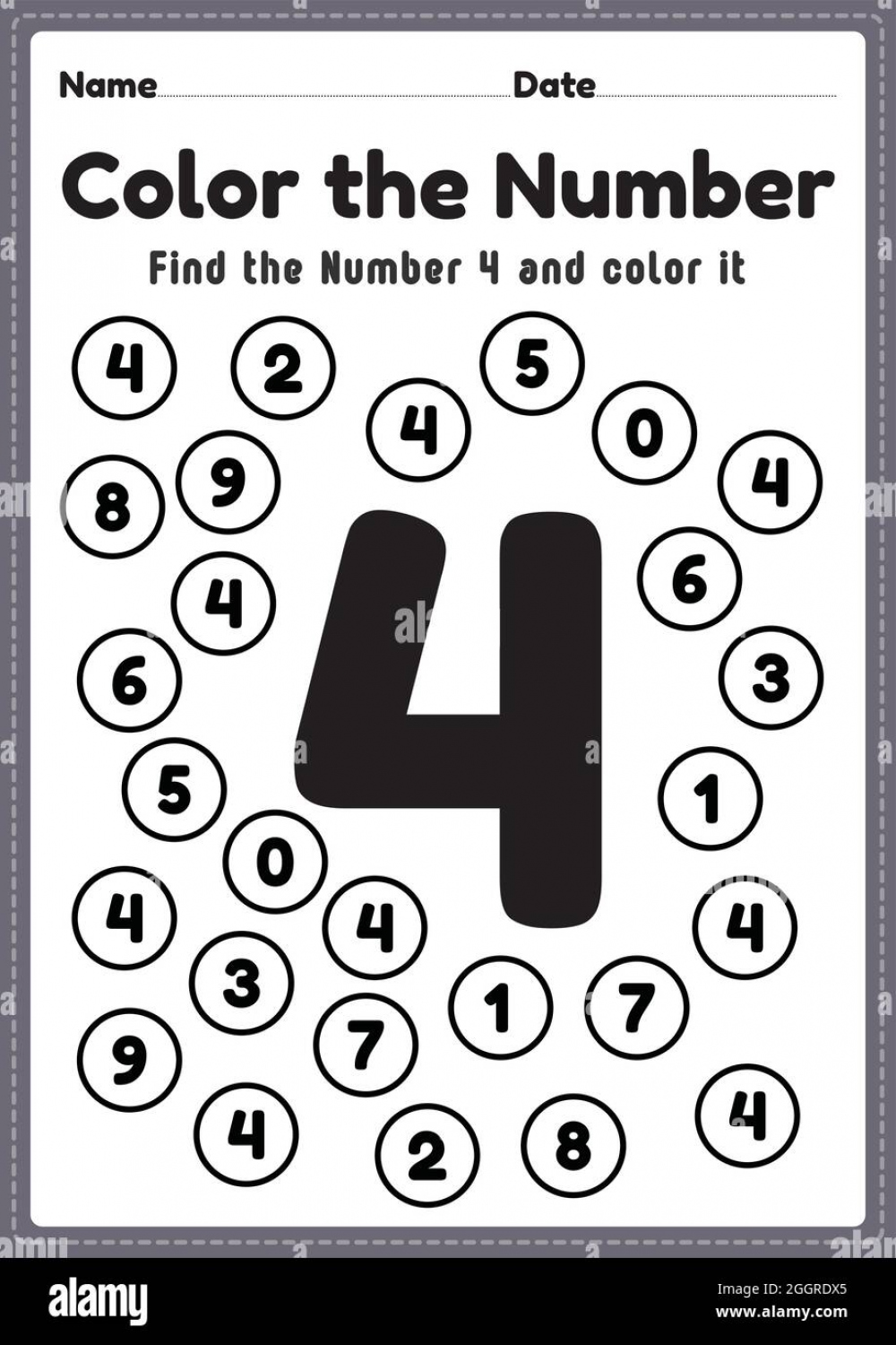 Kindergarten math worksheet, number  coloring maths activities