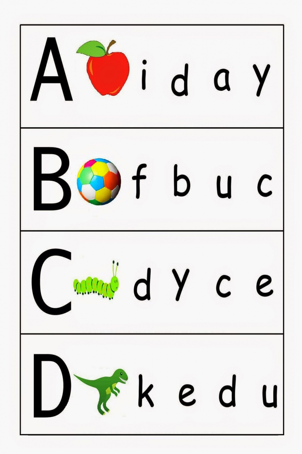 Kindergarten Worksheets: Match upper case and lower case letters