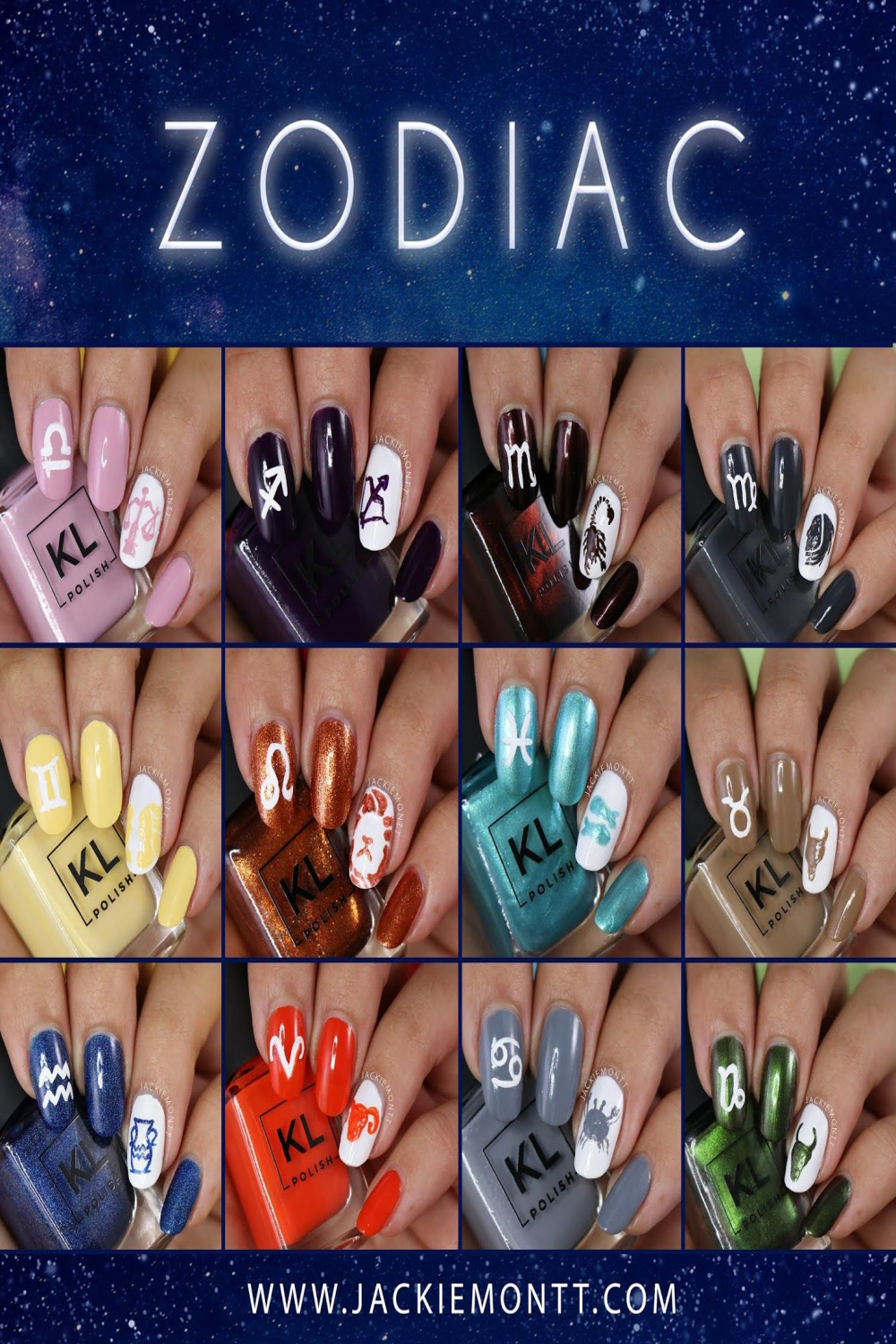 KL Polish Zodiac Collection Swatches and Review + Zodiac Sign Nail