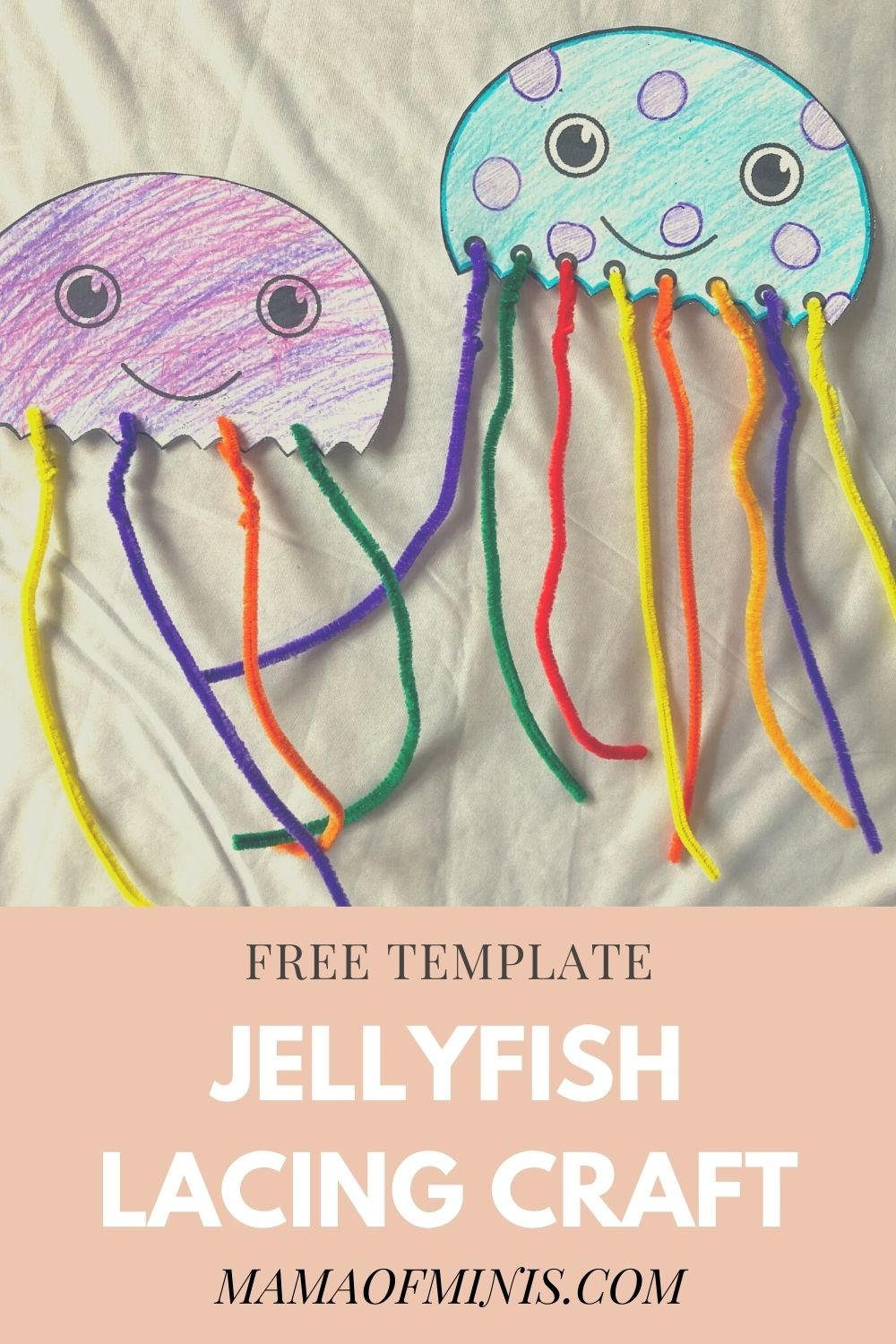 Lacing Jellyfish Craft for Kids - Mama of Minis