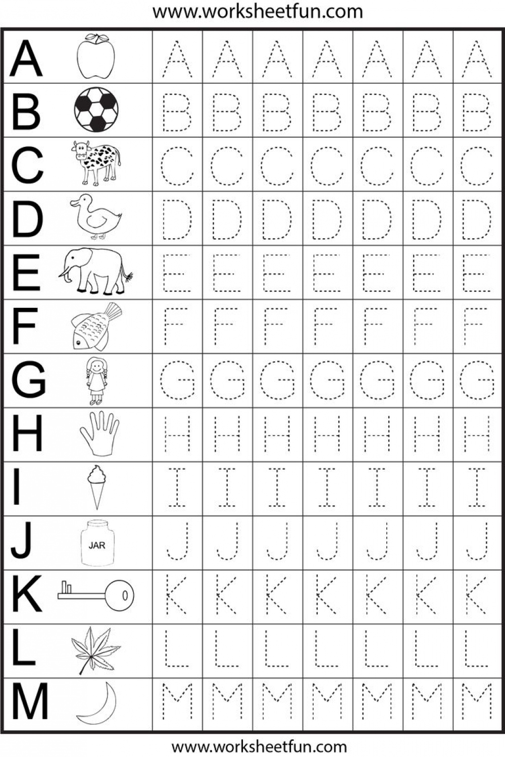 Letter Tracing –  Worksheet  Alphabet worksheets preschool