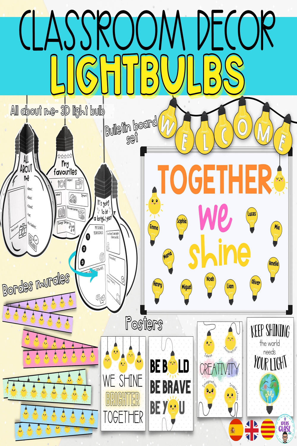 Lightbulb Back to School Bulletin Board Kit Decor Bundle - Etsy