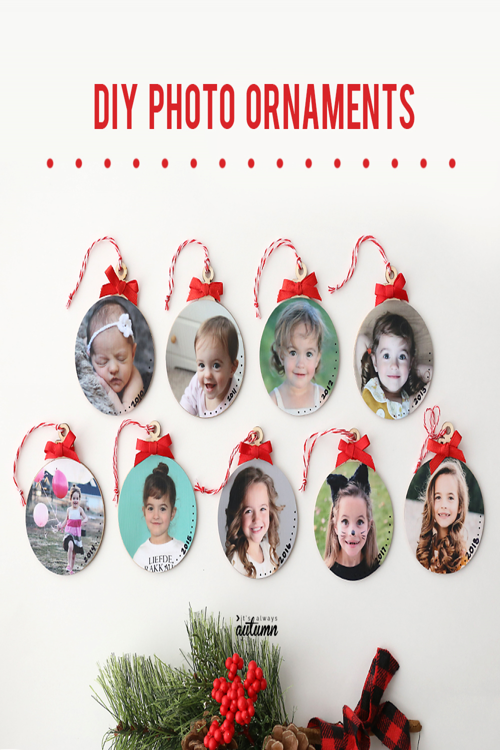 Make easy keepsake photo ornaments for Christmas - It