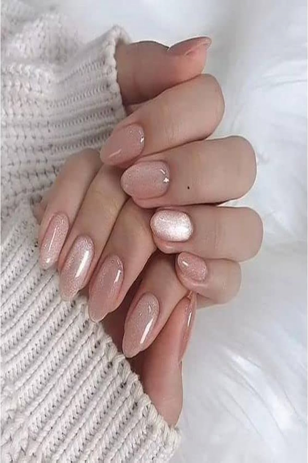 MANIFEST NAILS- Glazed Donut Nails Chrome Hailey Bieber Trend Handmade  Press On Nails Almond Shape  Rose Velvet