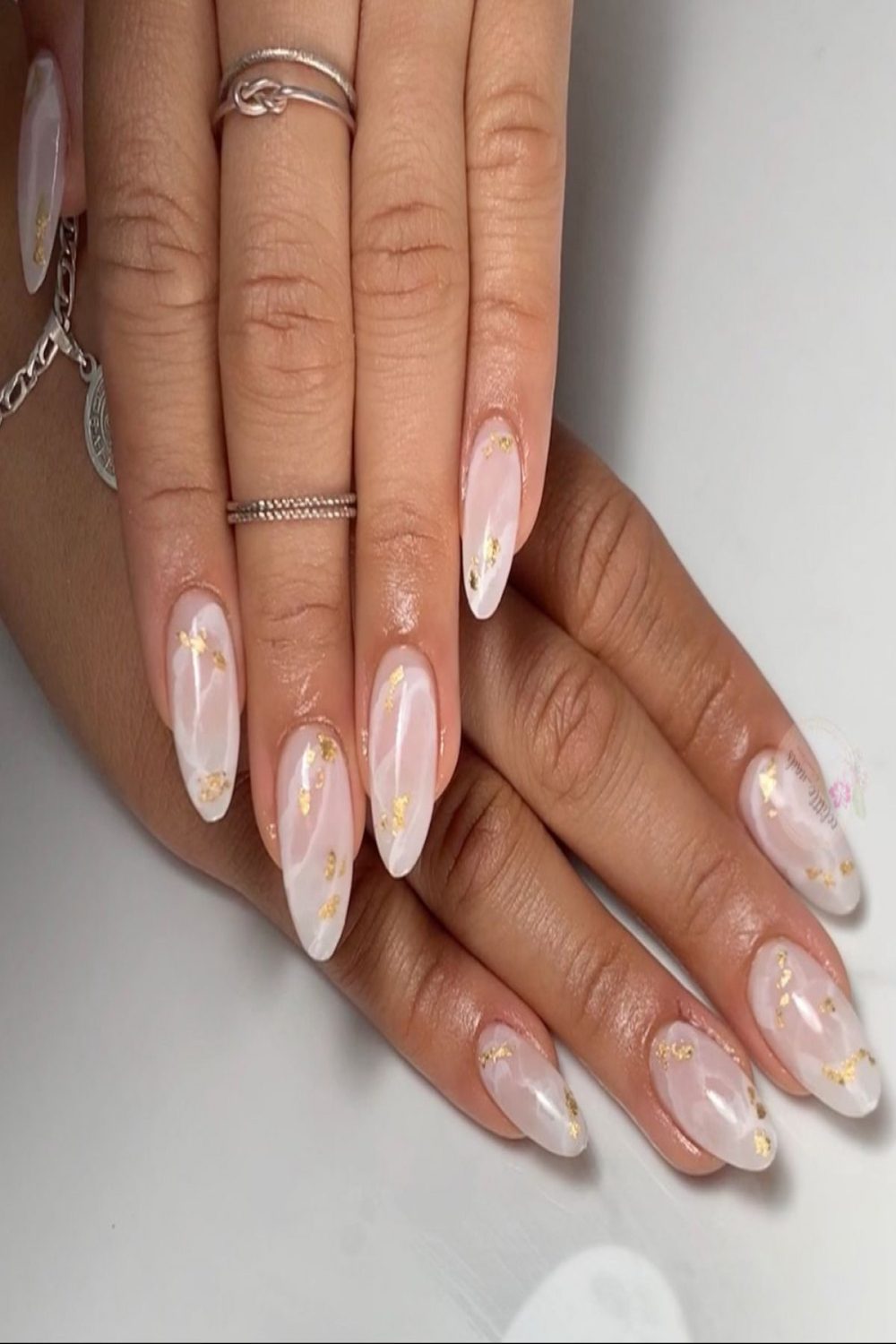 Marble nails  Blush nails, Rose quartz nails, Neutral nails