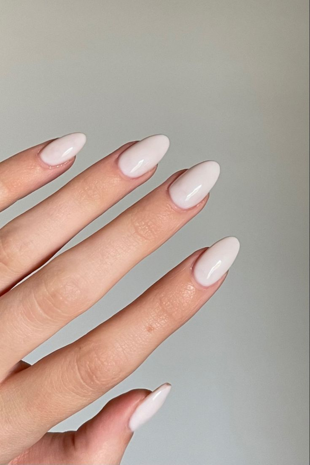 Milky White Nails  White gel nails, Cream nails, Chic nails