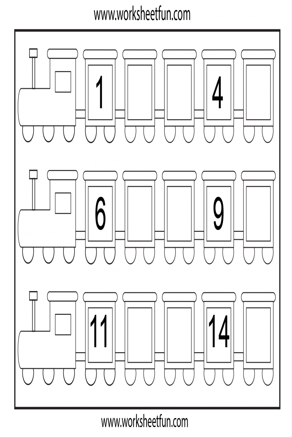 Missing Numbers (-5) â€“  Worksheets / FREE Printable