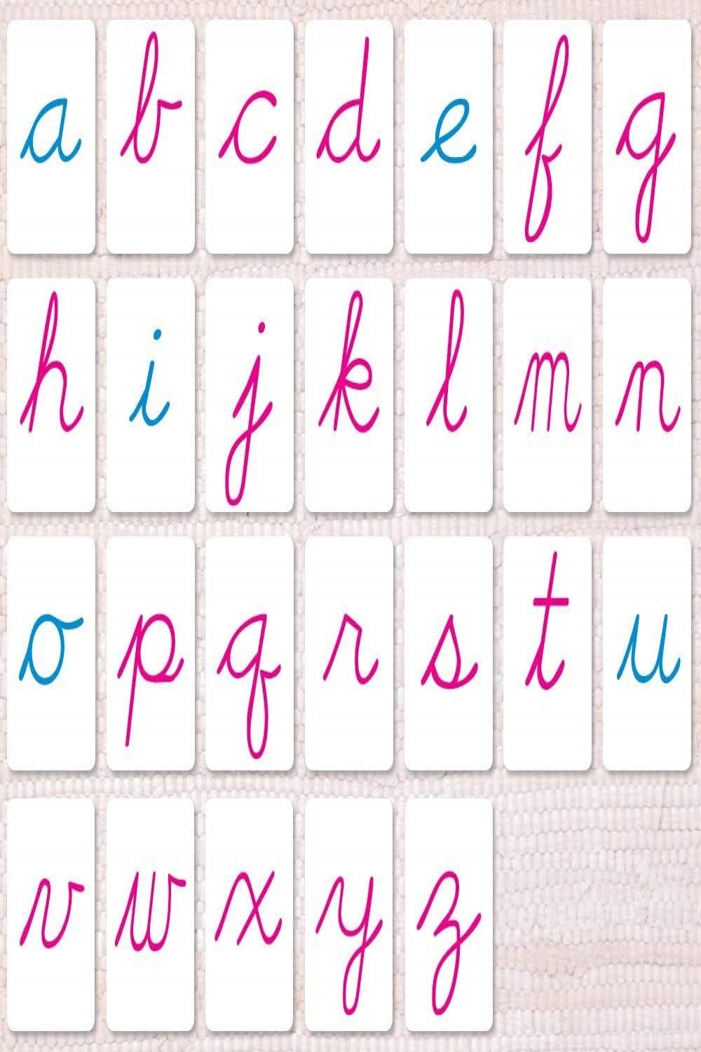 Montessori Movable Alphabet: Cursive by Maitri Learning