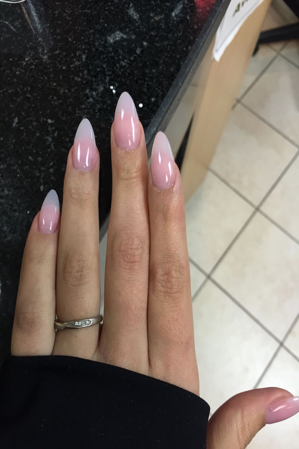 Natural almond shaped nails