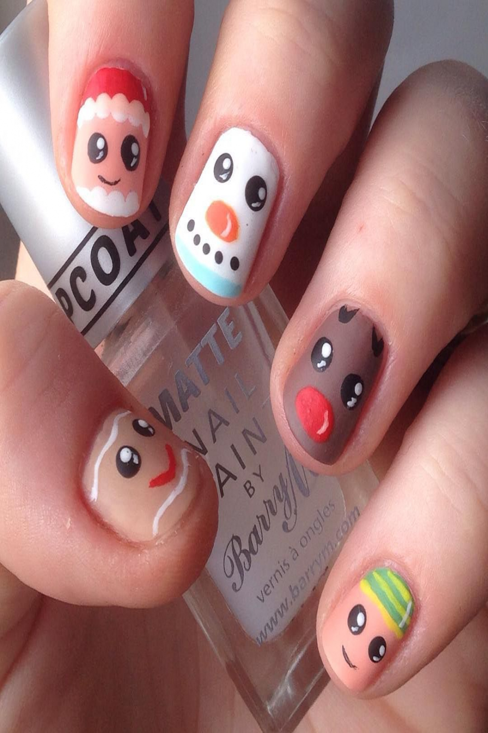 nnmnails on Instagram: christmas character nail art (santa, ginger