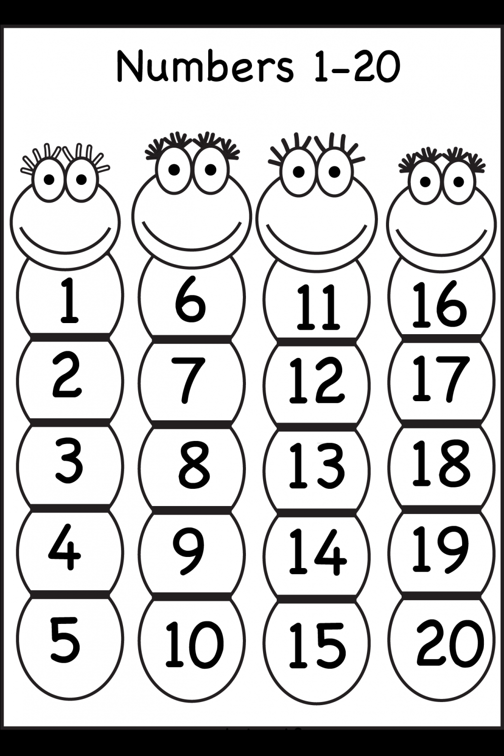 Number Chart -  Printable preschool worksheets, Numbers