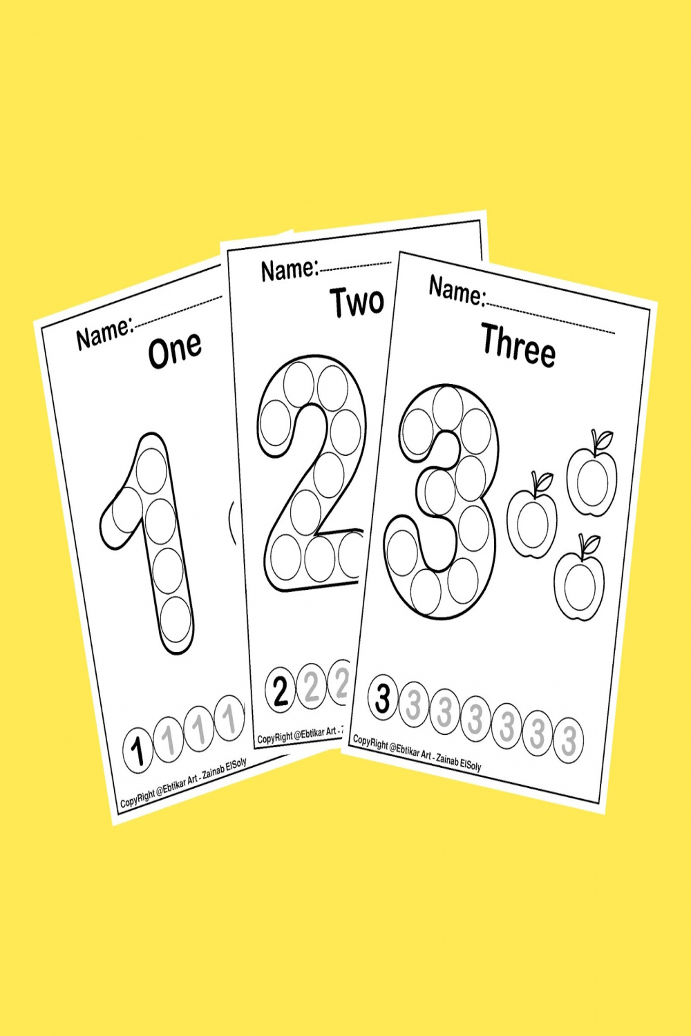 Numbers  Count Apples Dot Activity Free Preschool Coloring Sheets