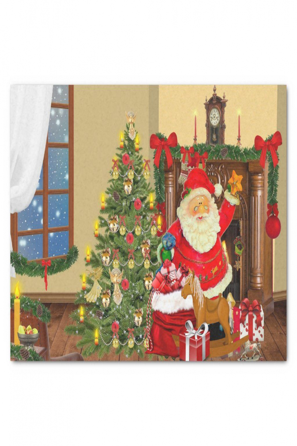 Old World Christmas Tree and Santa Claus Craft Tissue Paper