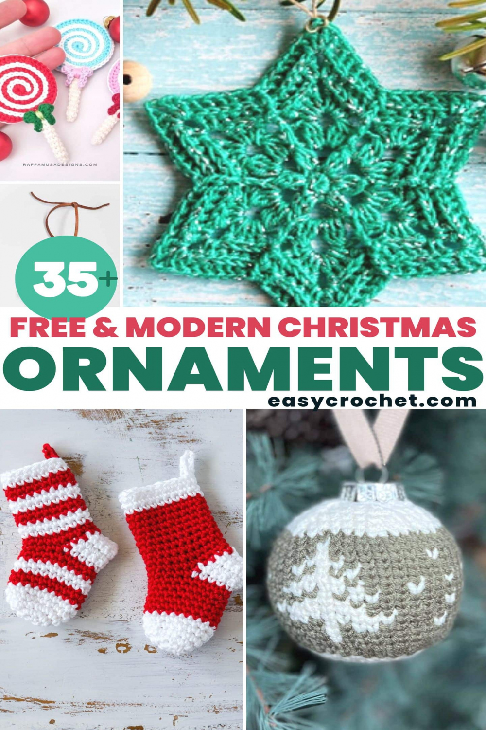 Patterns for Christmas Crochet Ornaments (Easy + Free) - Easy