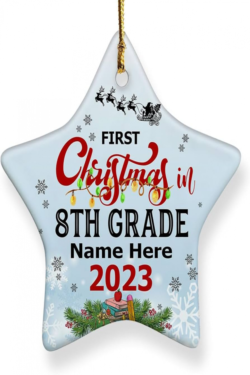 Personalized Christmas Ornaments My First Christmas in th Grade Party  Decoration Funny Gifts for Student Boys Girls Teacher Back to School  Graduation