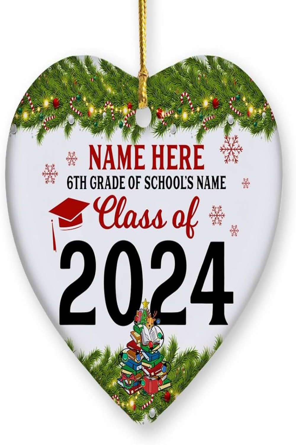 Personalized th Grade Ornaments Class of  Funny Gifts for Students  Girls Boys Daughter Son Back to School Graduate Xmas Holiday Ceramic  Ornament