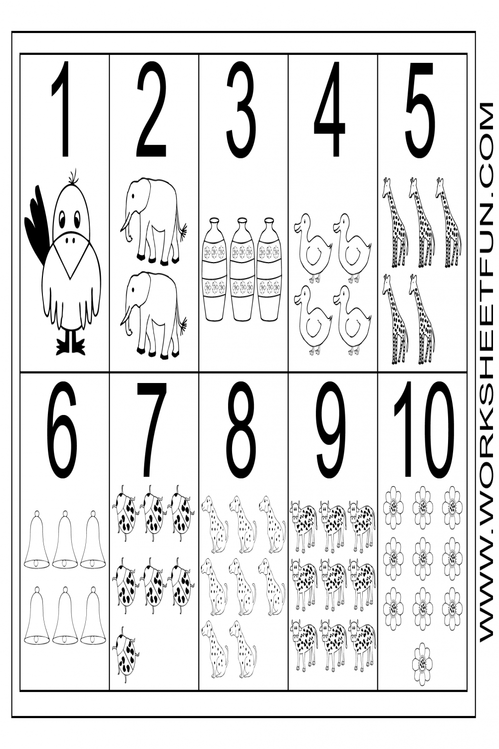 Picture Number Chart -0  Free printable numbers, Preschool