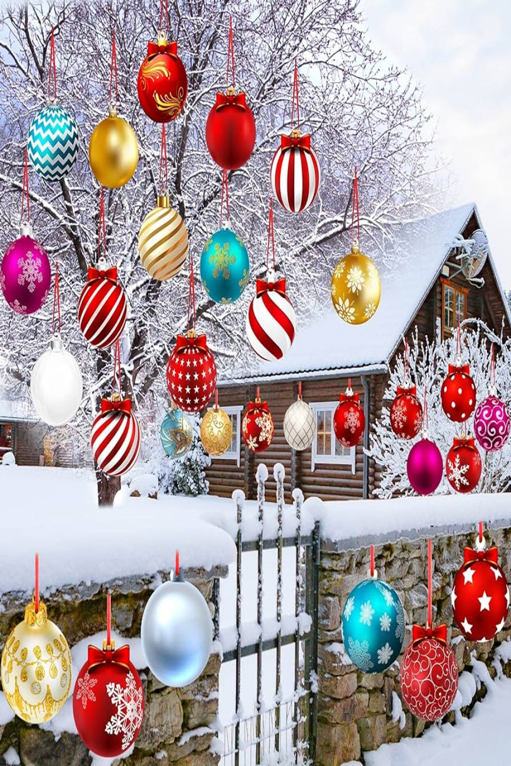 Pieces Double Sided Lawn Decorations Outdoor Christmas Hanging Ornaments  Plastic Outdoor Holiday Decorations for Christmas Home Office Yard