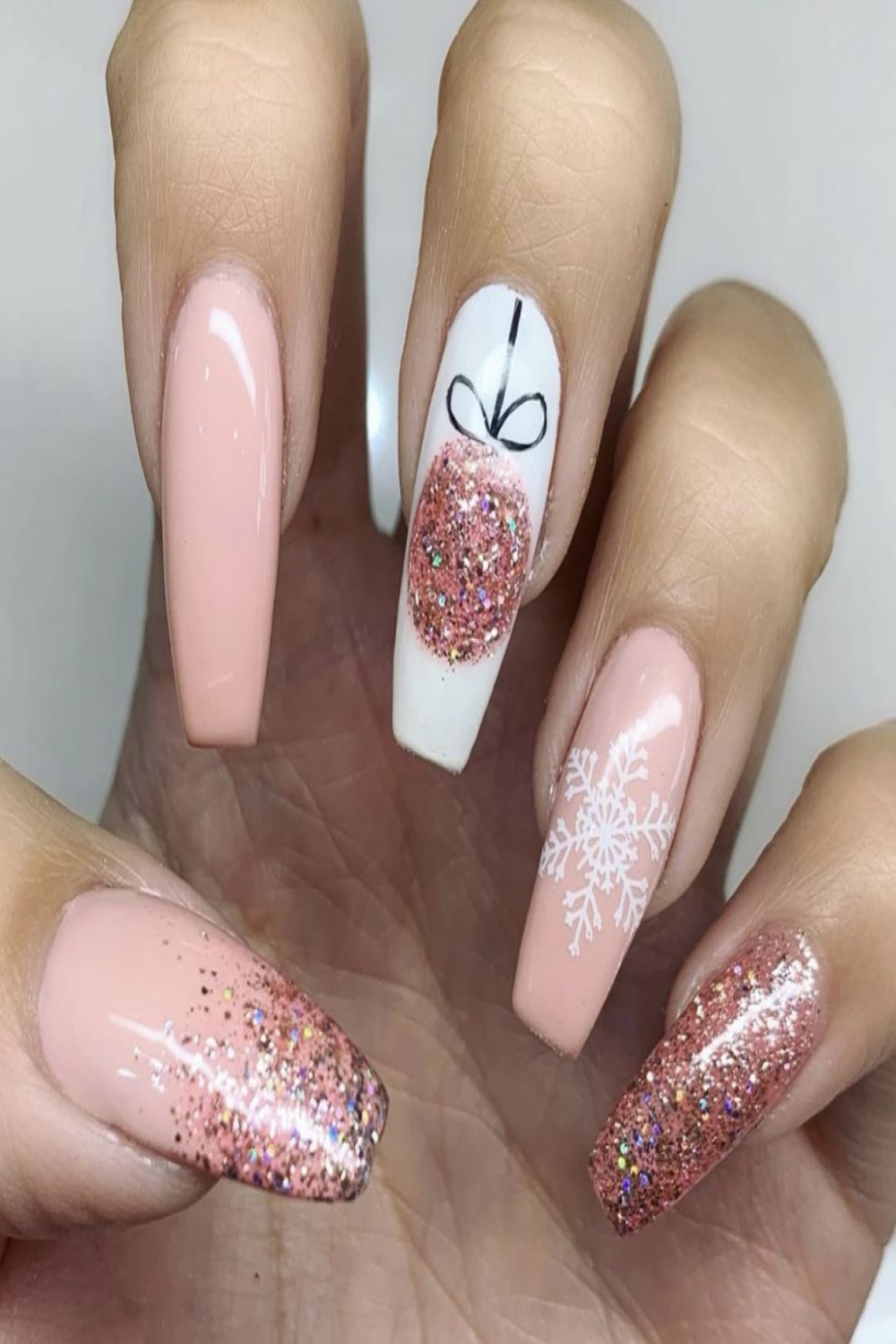 Pink Christmas Winter Nails  Winter nails, Christmas nails