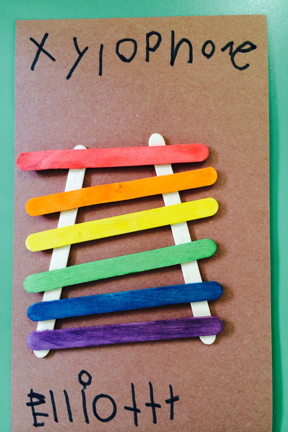 Popsicle stick xylophone  Music crafts preschool, Preschool music