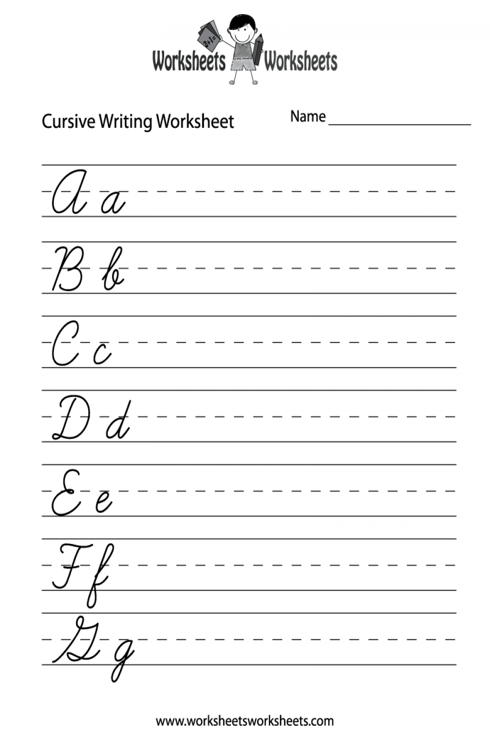 Practice Cursive Writing Worksheet - Free Printable Educational