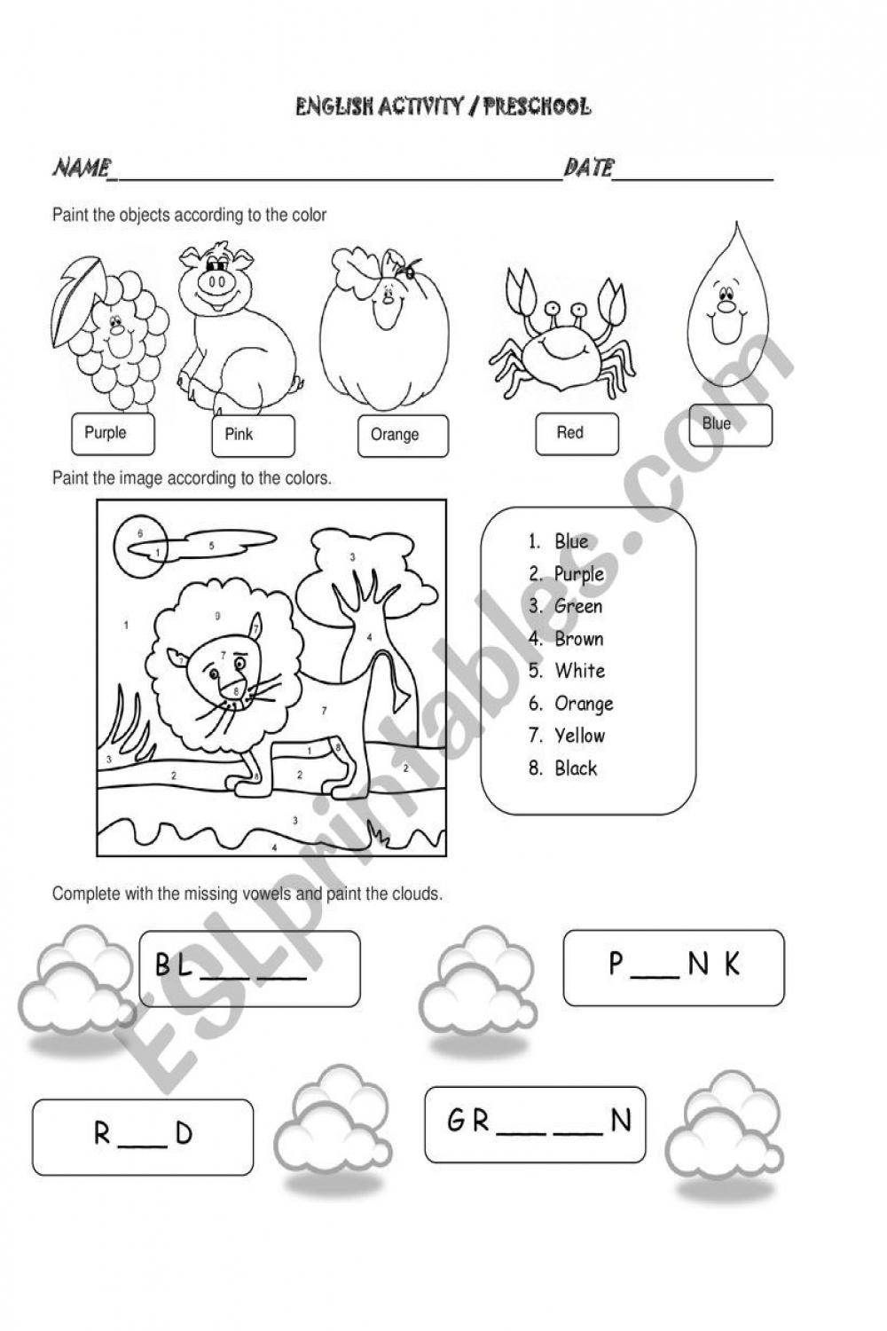 preschool activity - ESL worksheet by jurjis