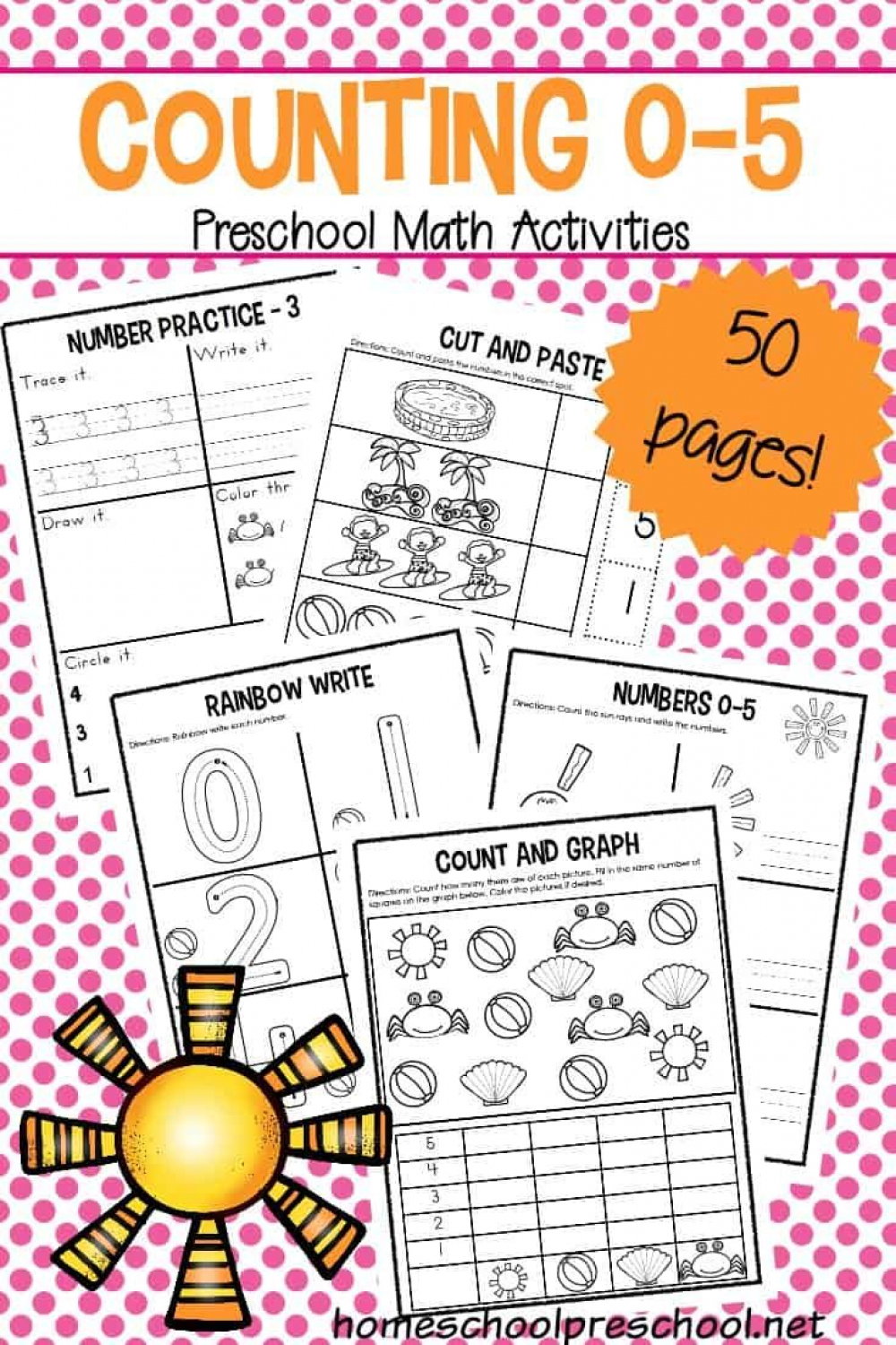 Preschool Number Worksheets -  Numbers preschool, Math