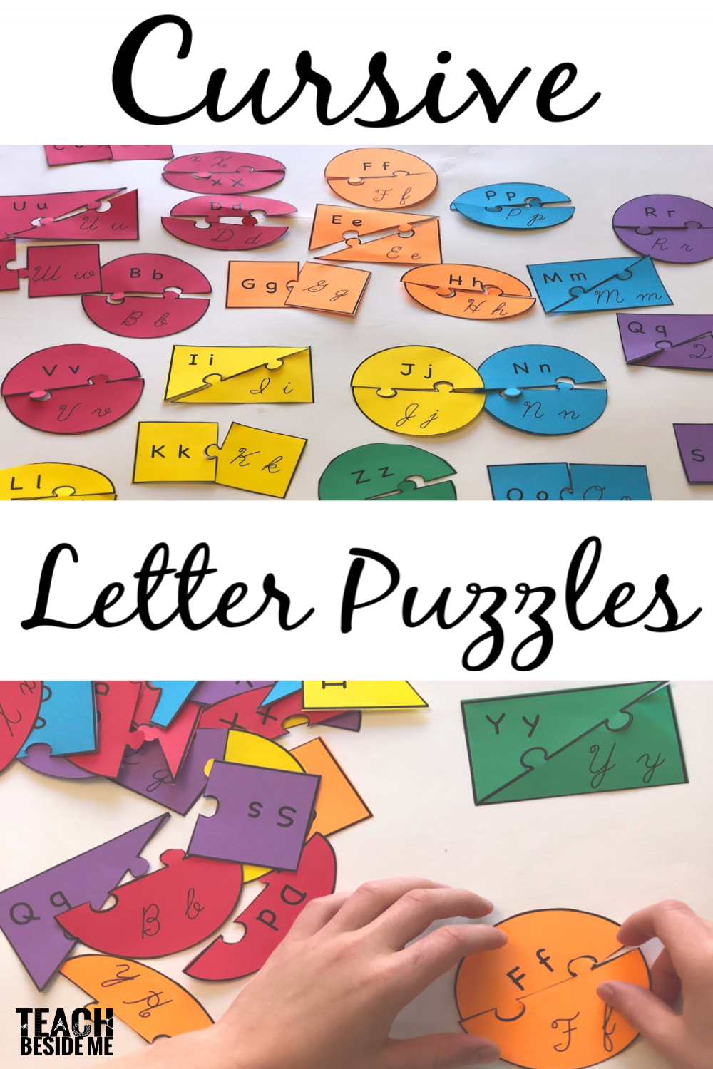 Printable Cursive Letter Puzzles  Teaching cursive, Cursive