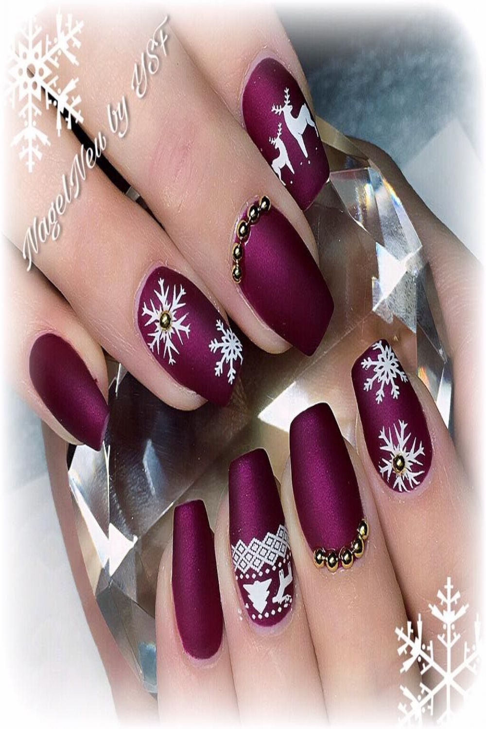 purple winter matt nails  Manicura de uñas, Uñas navideñas, Ideas