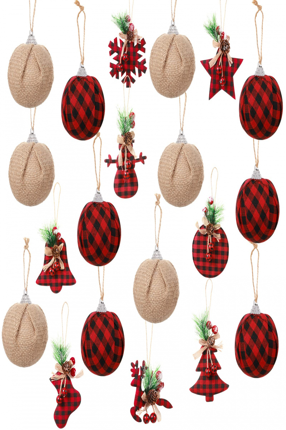 Rustic Christmas Tree Ornaments Set,