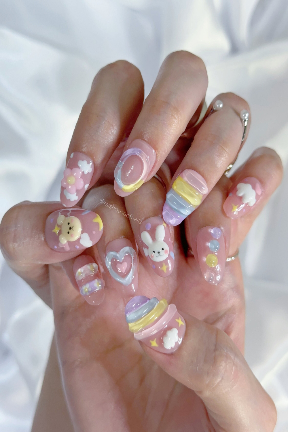 Short Almond Cute Trendy Jelly Korean Press on Nails Pastel - Etsy