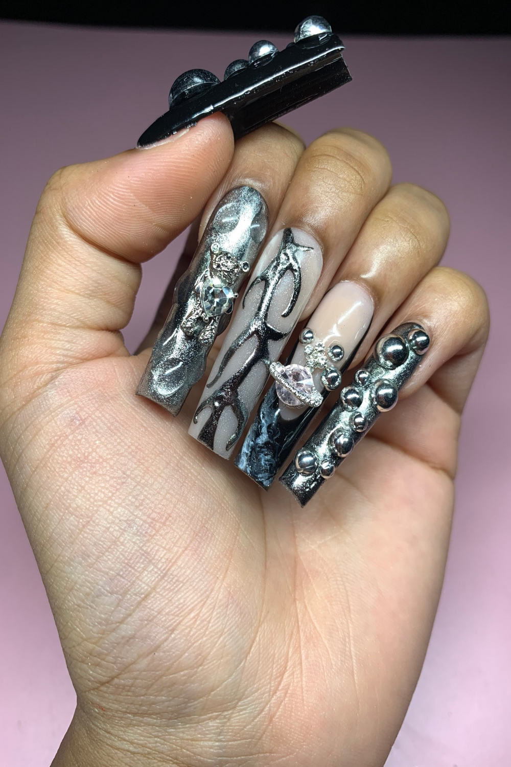 Silver Chrome Junk Nails - Etsy